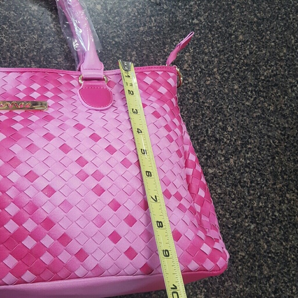 NNEE Medium Hand Woven Leather Tote Bag Satchel - Picture 5 of 6